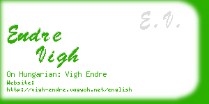 endre vigh business card